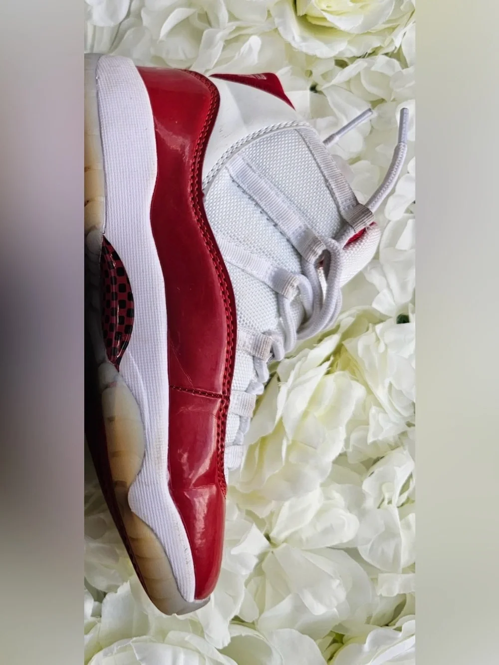Jordan 11 Style Red White High Top Sneakers Size 7